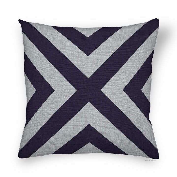 Cushion Cover | Thin Chevrons - Grey and Mauve