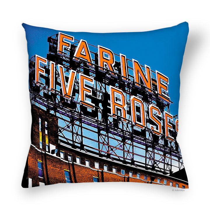 Cushion cover | Five Roses - Blue and orange