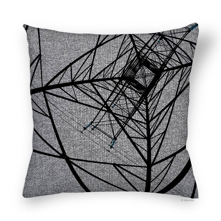 Cushion cover | Metal frame - Textured gray