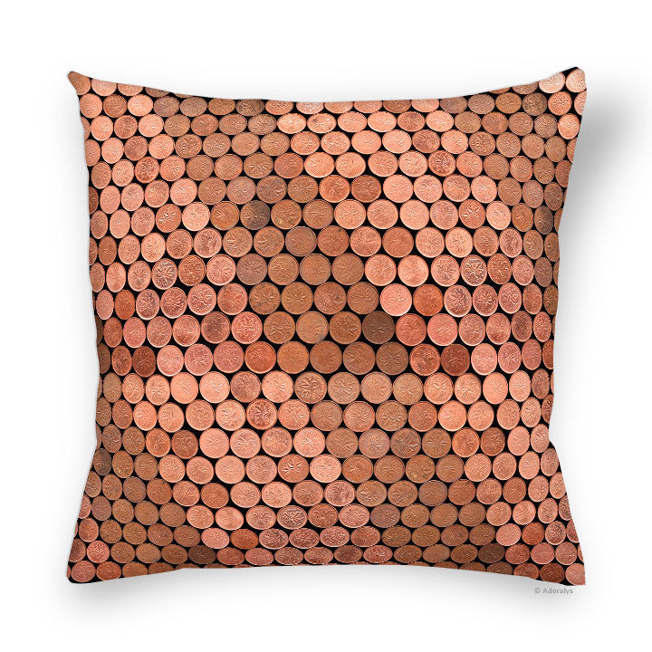 Cushion cover | Black cents - Bronze