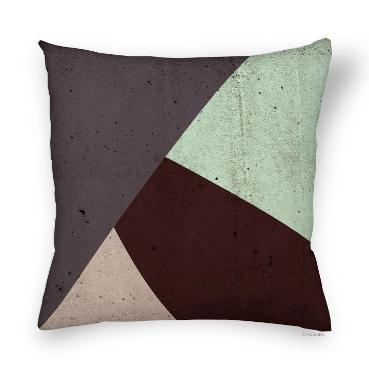 Housse de coussin | Triangle design - Brune et turquoise