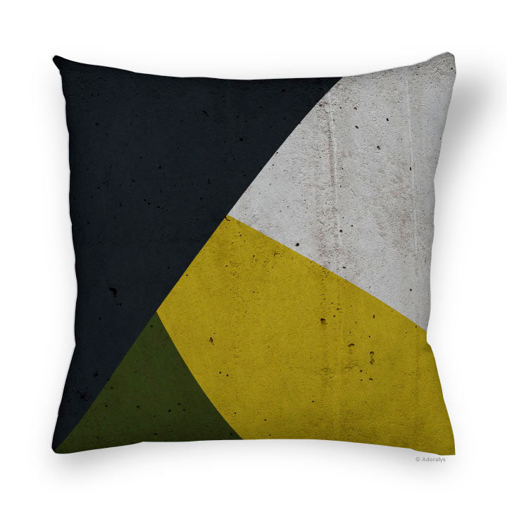 Cushion cover | Triangle design - Yellow and gray