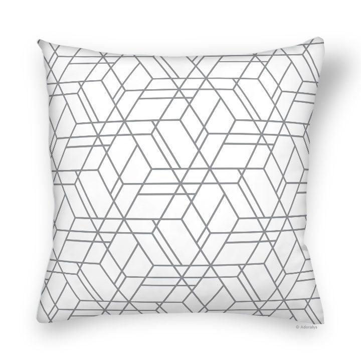 Cushion cover | Hexagons - Black and white
