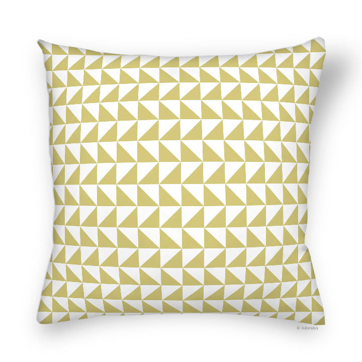 Cushion cover | Aligned triangles - Yellow