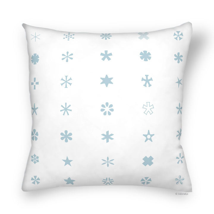 Cushion cover | Multi-shaped stars - White and blue
