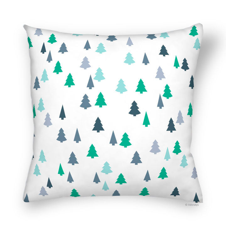 Cushion cover | Small fir trees - Green