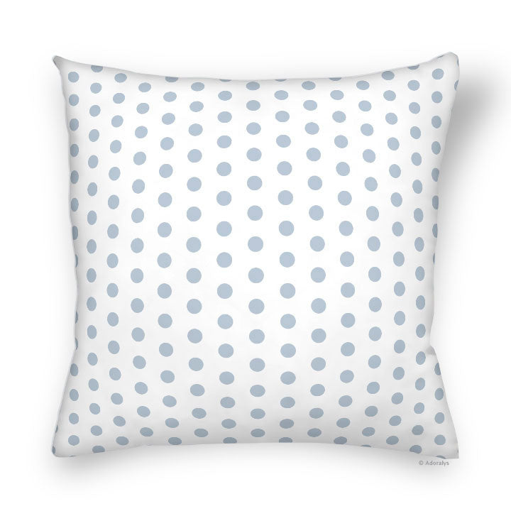 Cushion cover | Large dots - White and gray