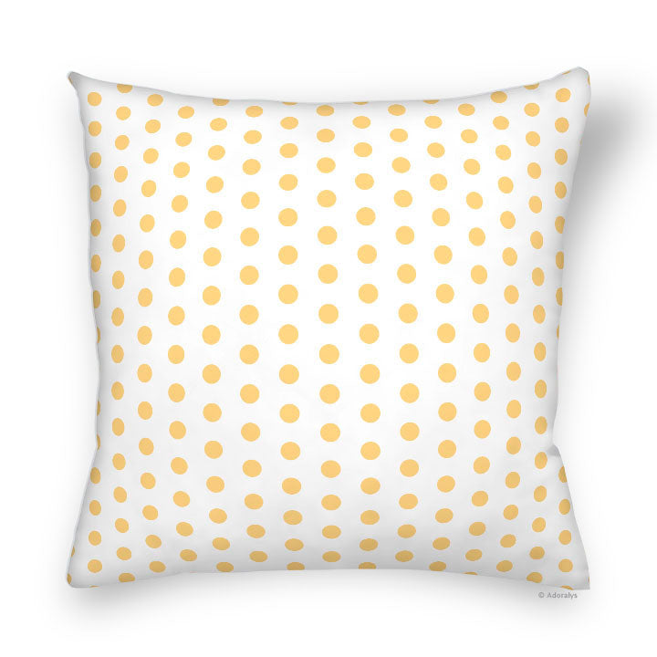 Cushion cover | Large dots - White and yellow