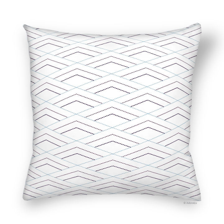 Cushion Cover | Triple Diamond - White and Grey