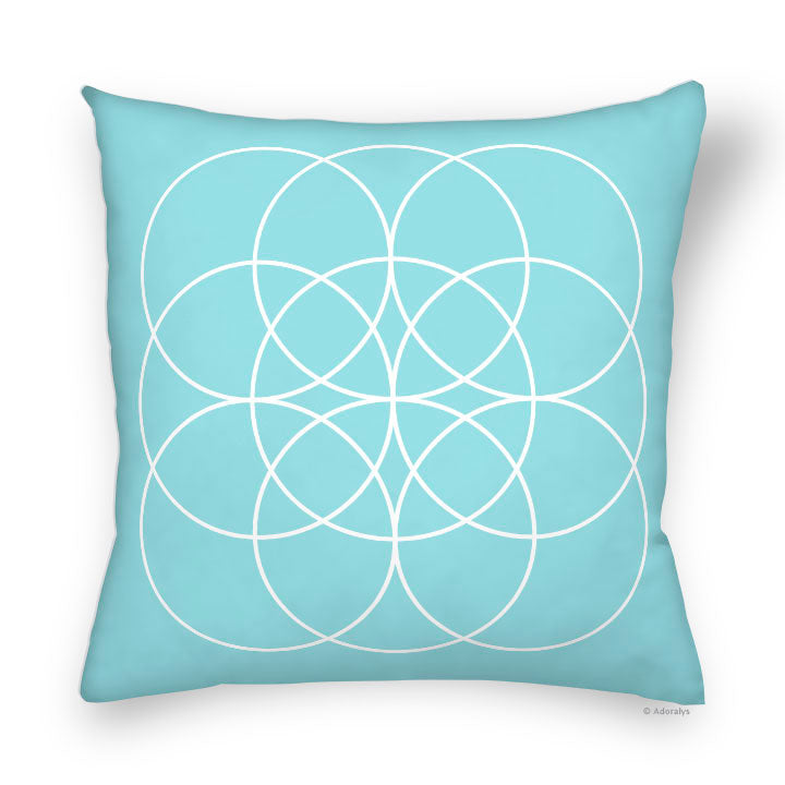 Cushion cover | Multi-circles - Turquoise