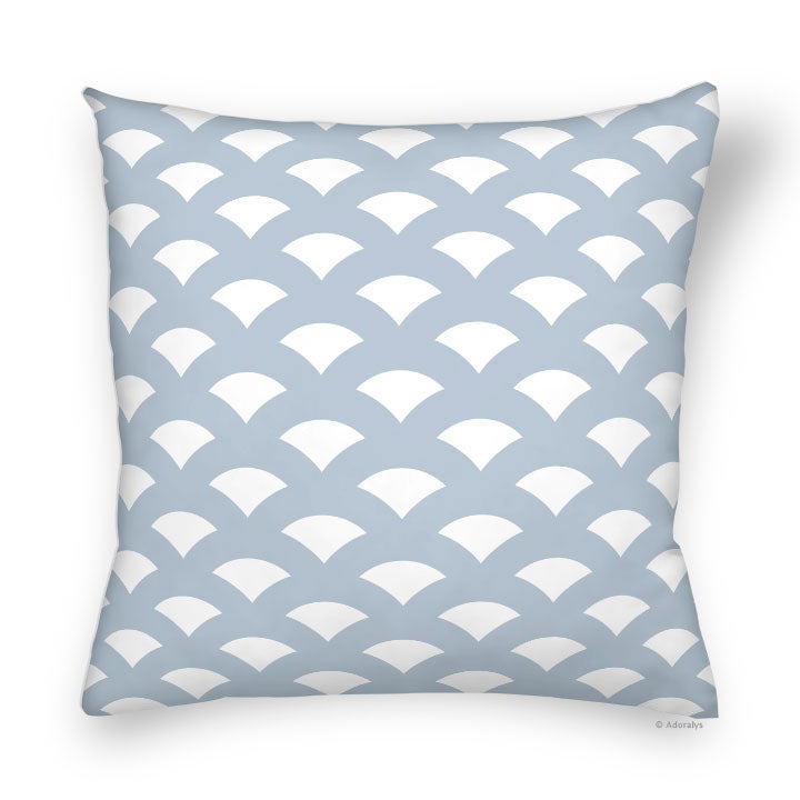 Cushion cover | Scales - Grey and white