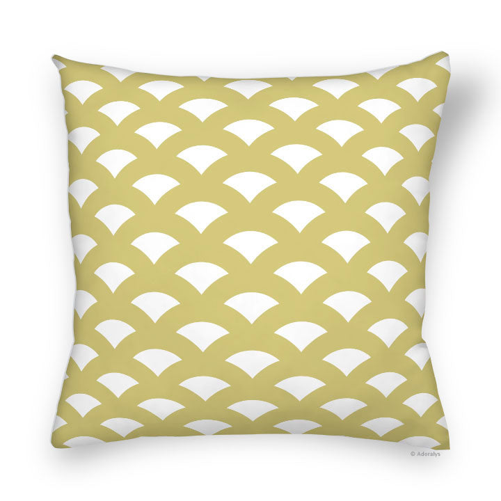Cushion cover | Scales - Yellow and white
