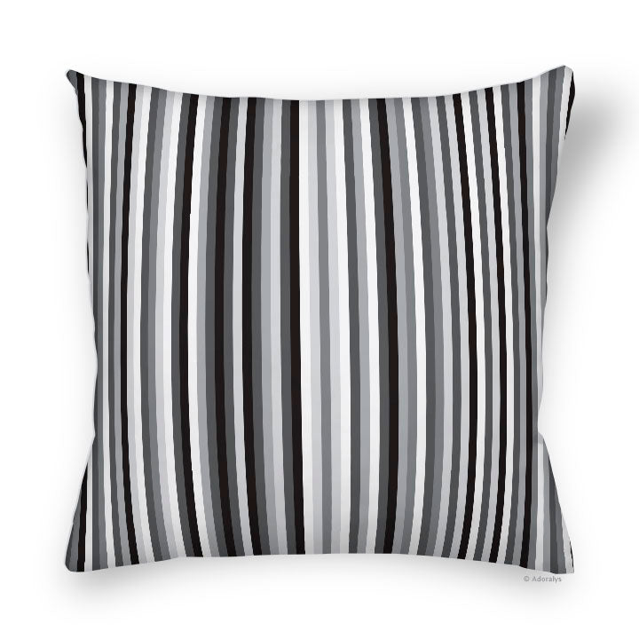 Housse de coussin | Micro lignes verticales - Grise