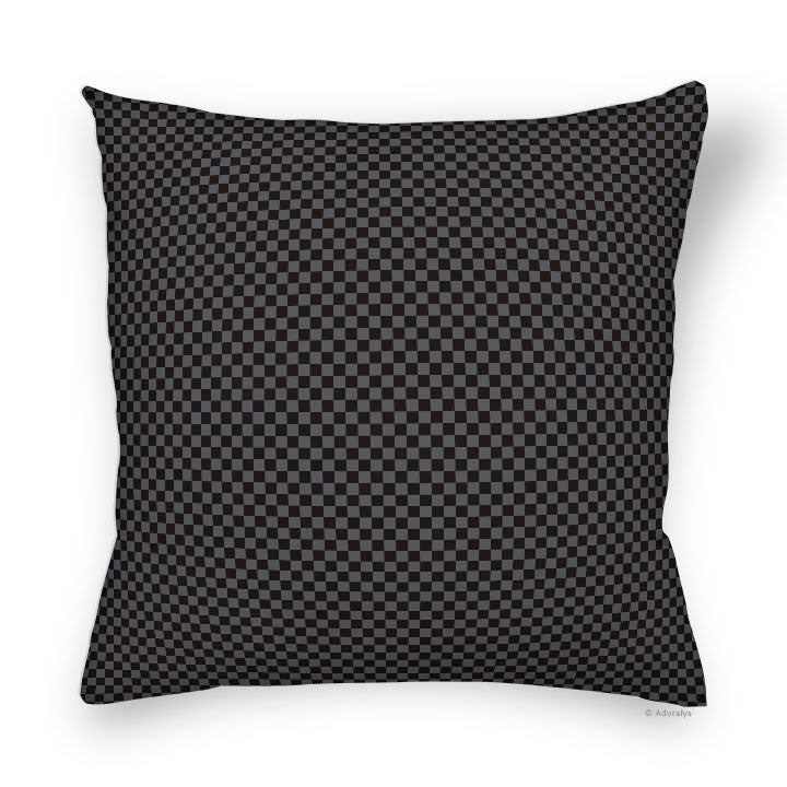 Cushion cover | Checkerboard - Black and gray