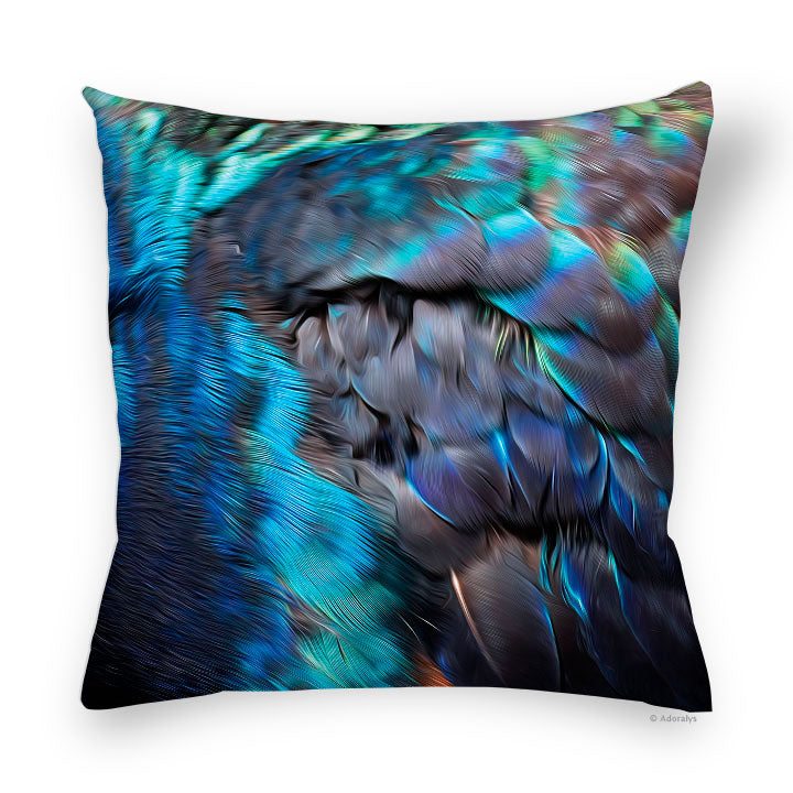 Cushion Cover | Peacock Feathers - Turquoise