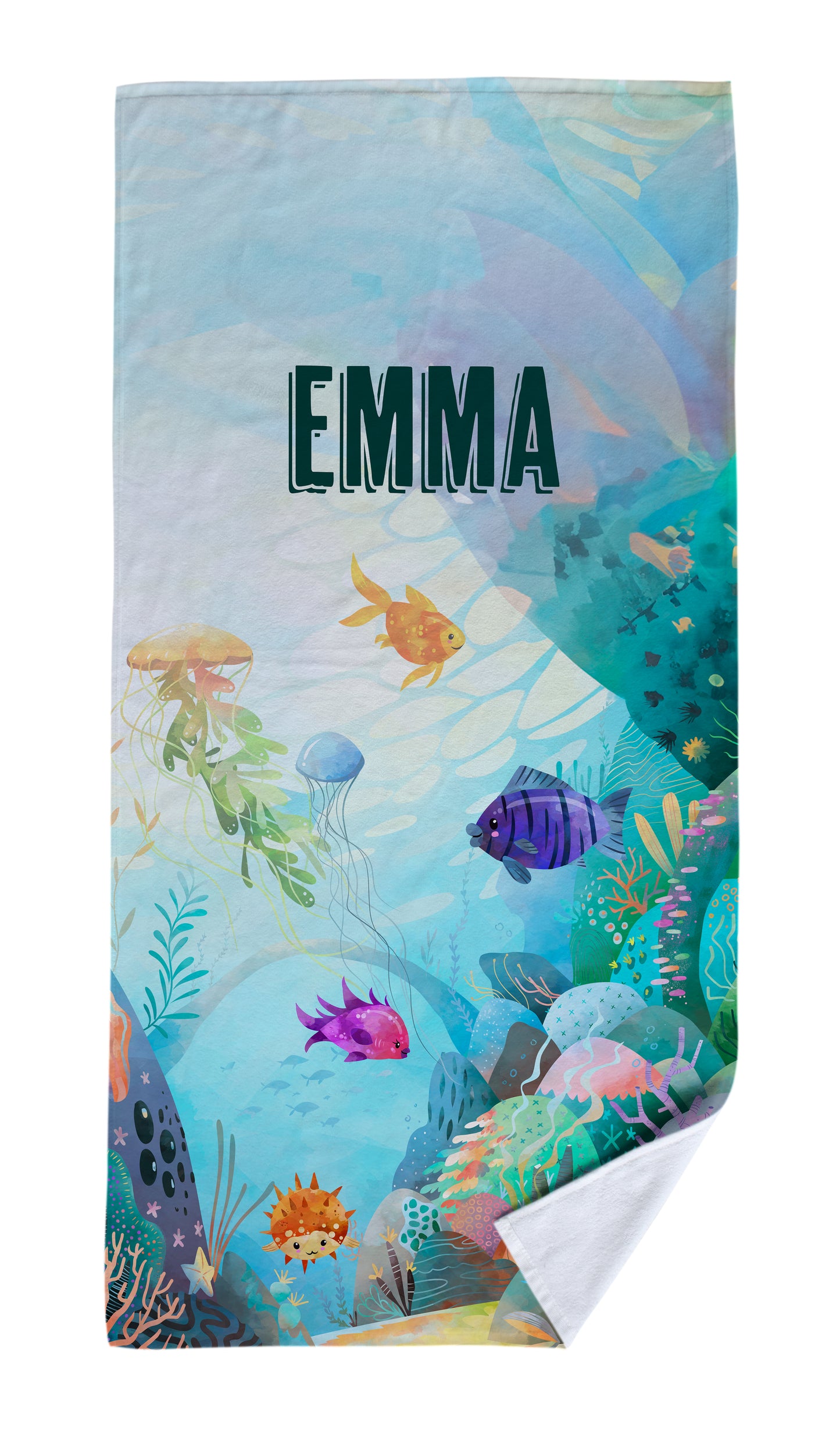 Serviette personnalisée | Fond marin