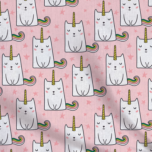 Tissus | Chats-licorne avec fond texturé
