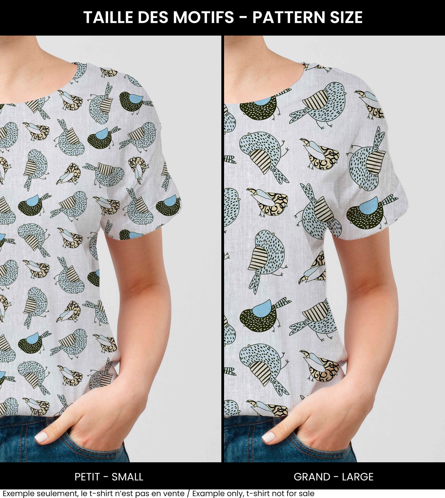 Fabrics | Birds with textured background