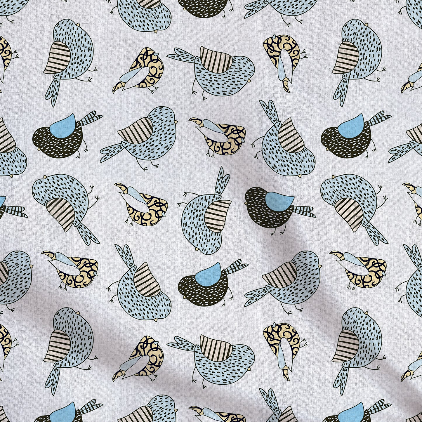 Fabrics | Birds with textured background
