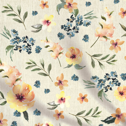 Tissus | Fleurs jaunes en aquarelle