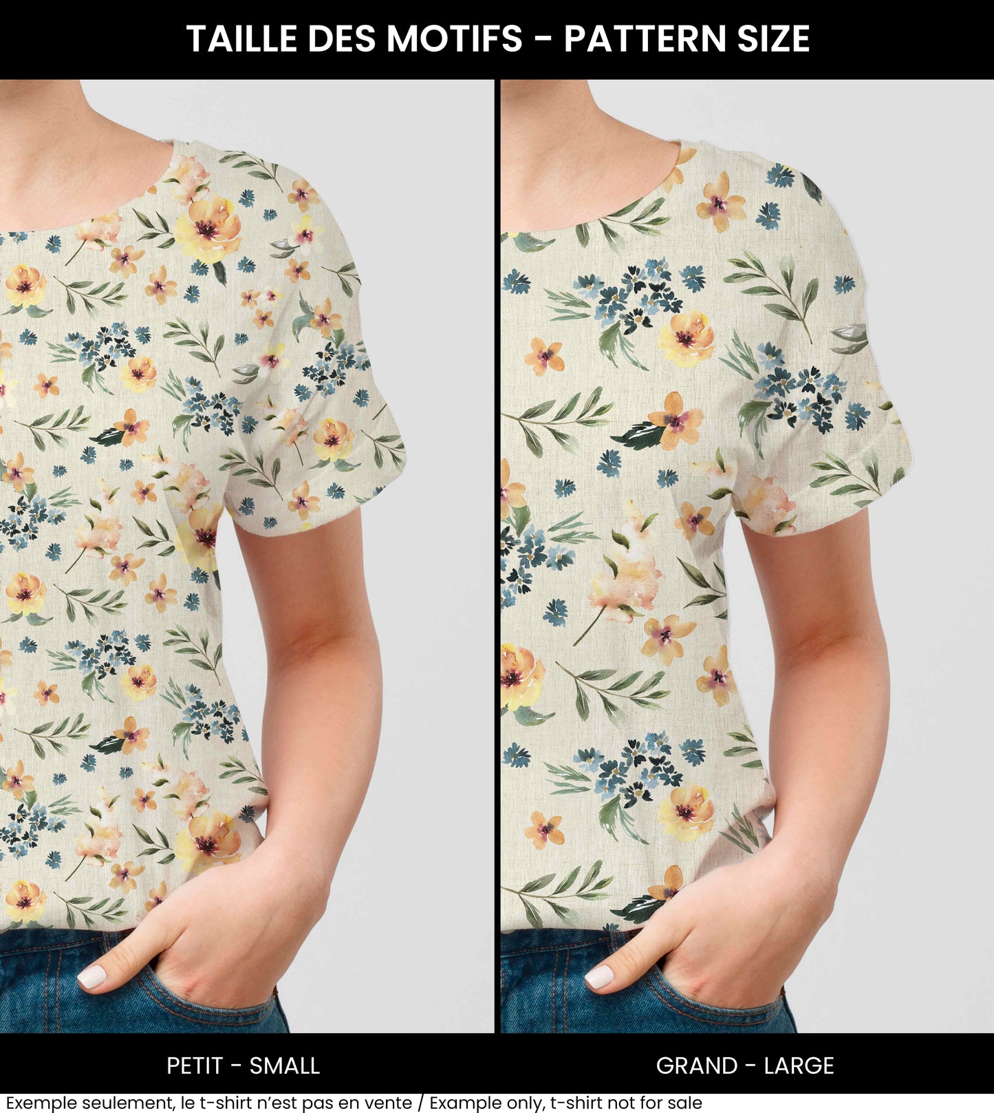 Tissus | Fleurs jaunes en aquarelle