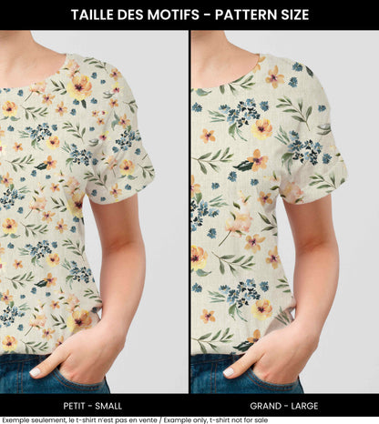 Tissus | Fleurs jaunes en aquarelle