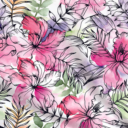 Fabrics | Large watercolor flowers