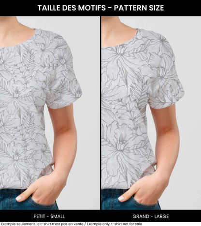 Tissus | Fleurs exotiques au trait