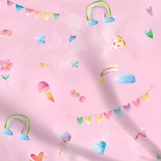 Tissus | Arc-en-ciel rose