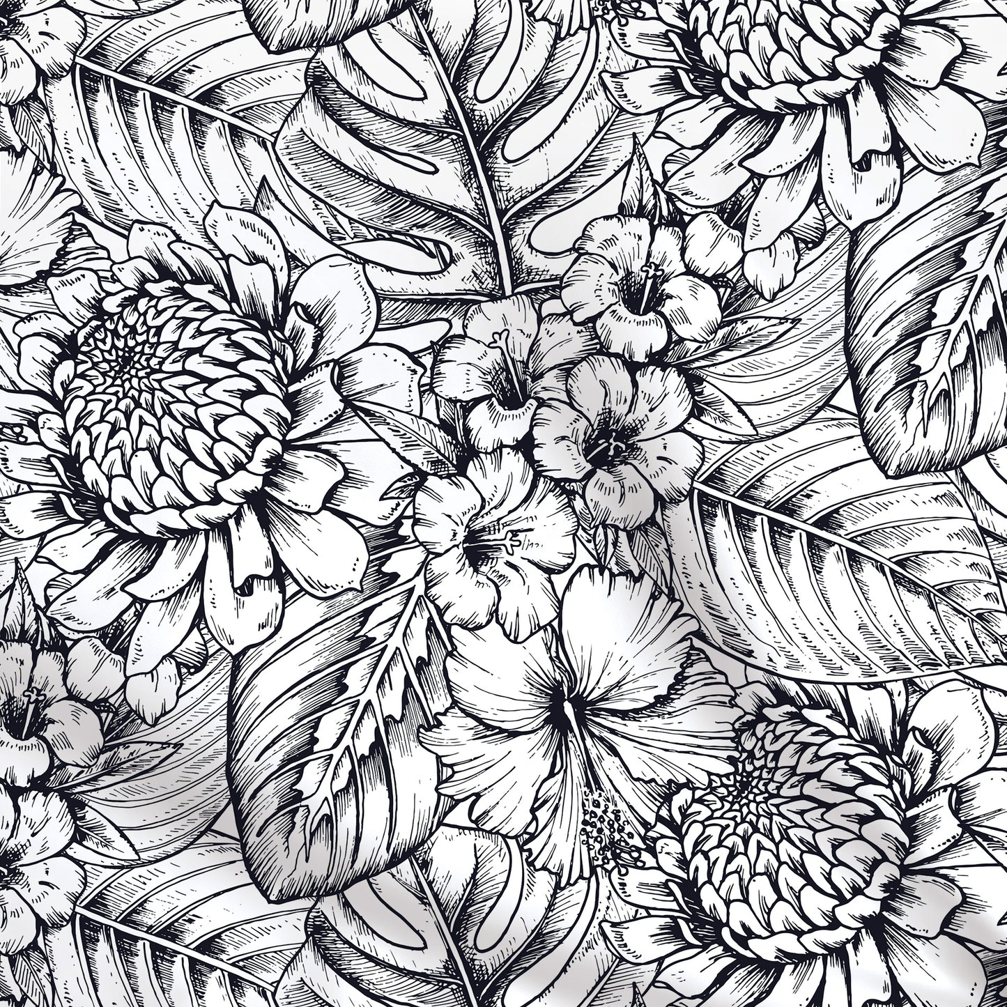 Tissus | Évasion tropicale monochrome