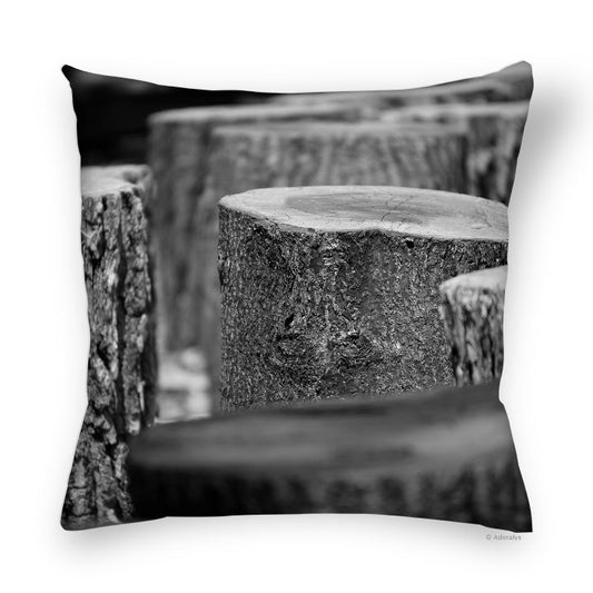 Cushion cover | Logs - Black and white