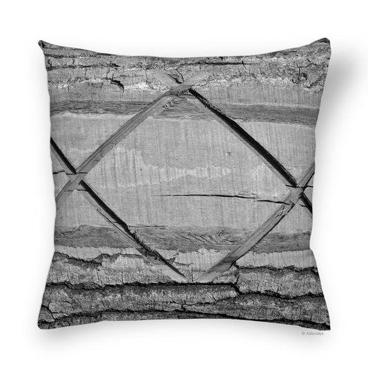 Cushion Cover | Carved Wood - Black and White
