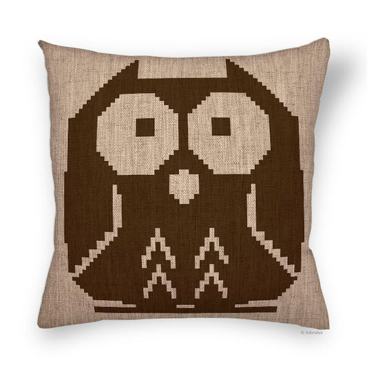 Cushion Cover | Quilted Owl - Brown