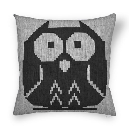 Cushion Cover | Quilted Owl - Black and White