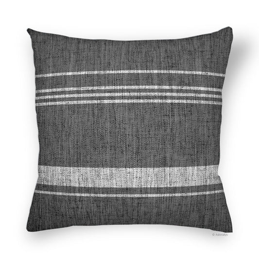 Housse de coussin | Lignes transversales - Grise