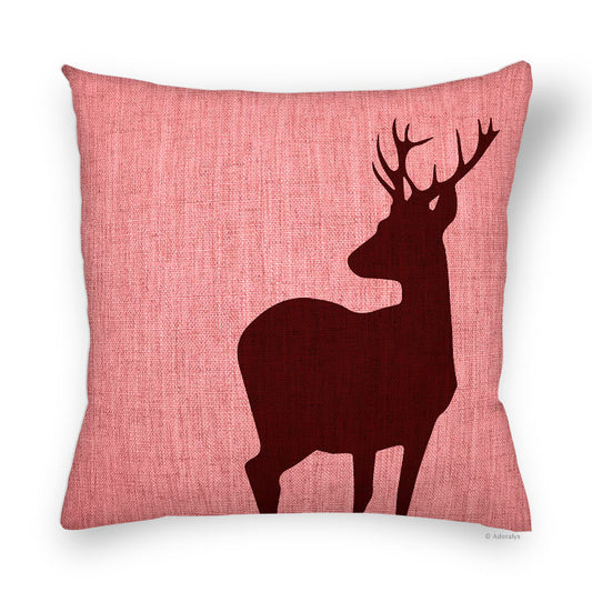 Cushion Cover | Deer Silhouette 2 - Red