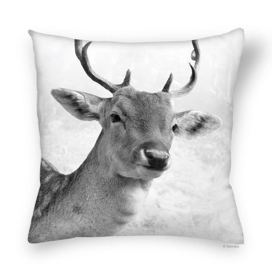 Cushion Cover | Deer with a Sweet Eye - Black and White