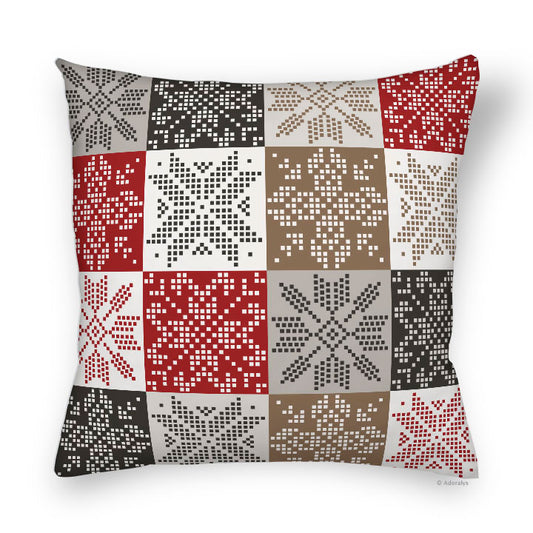 Cushion Cover | Quilted Snowflakes - Red