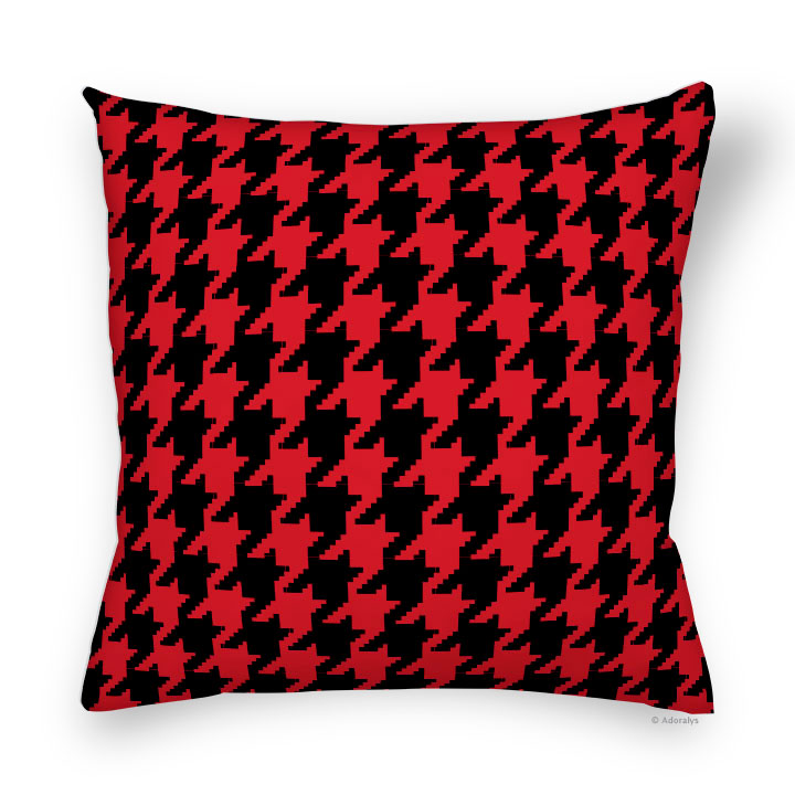 Housse de coussin | Pied de poule - Rouge