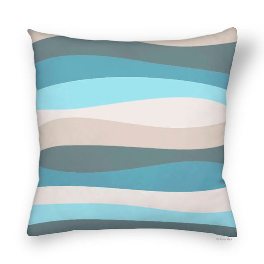 Cushion cover | Multiple waves - blue and gray