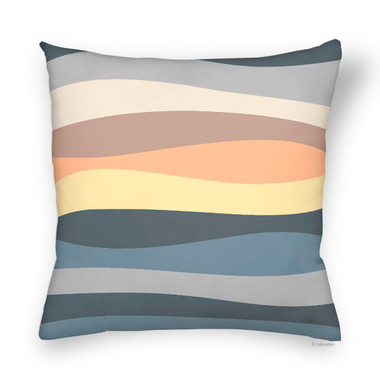 Cushion cover | Multiple waves - orange and gray