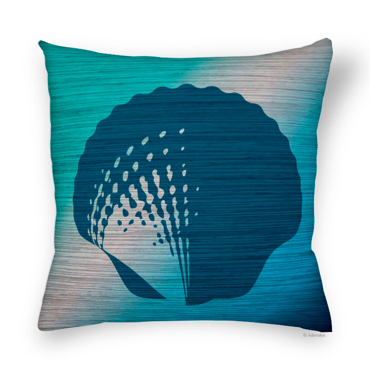 Cushion cover | Large shell - Turquoise