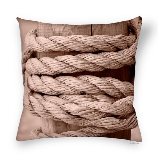 Cushion cover | Rope - Brown