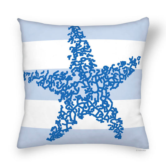 Cushion cover | Large starfish - Blue