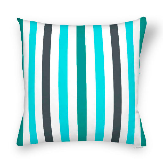 Housse de coussin | Lignes verticales - turquoise