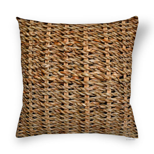 Cushion cover | Woven wicker basket - brown