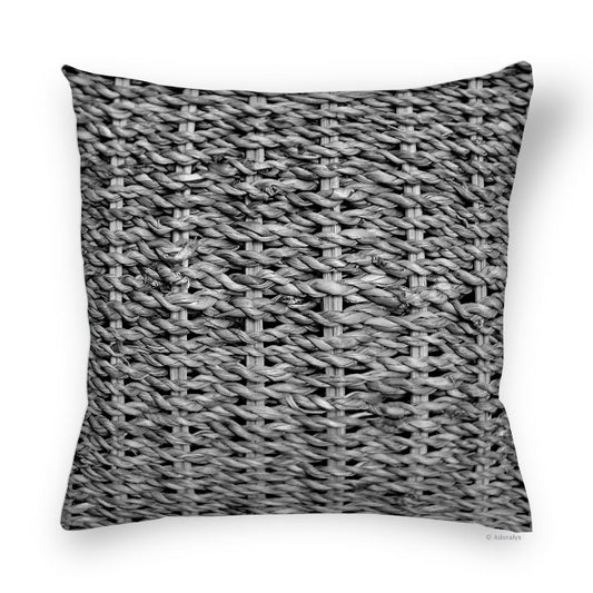 Cushion cover | Woven wicker basket - gray