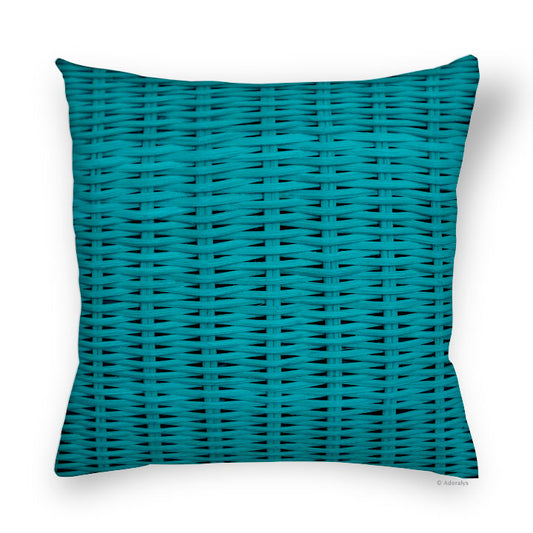 Cushion cover | Wicker basket - turquoise