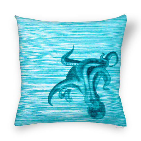 Cushion cover | Octopus - turquoise