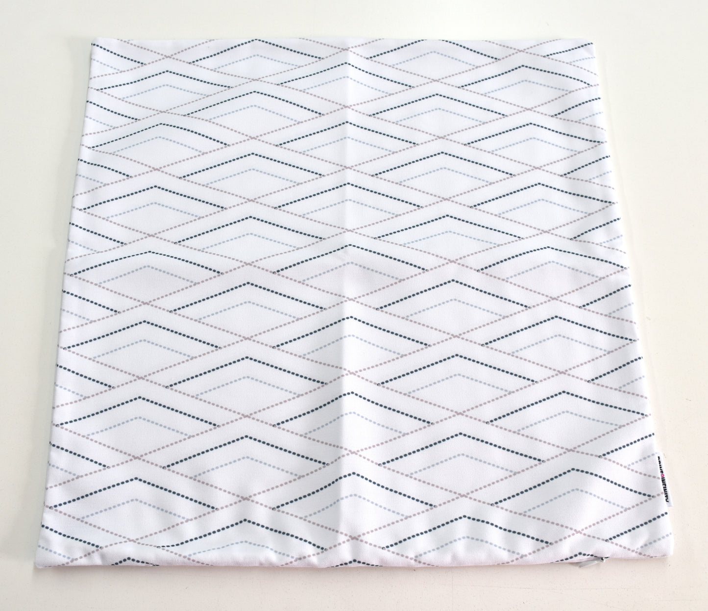Cushion Cover 18x18 - Canvas | Triple Diamond - White and Grey